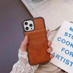Plain Brown Leather Fashion iPhone Case 11 12 13 Pro Max - image 1