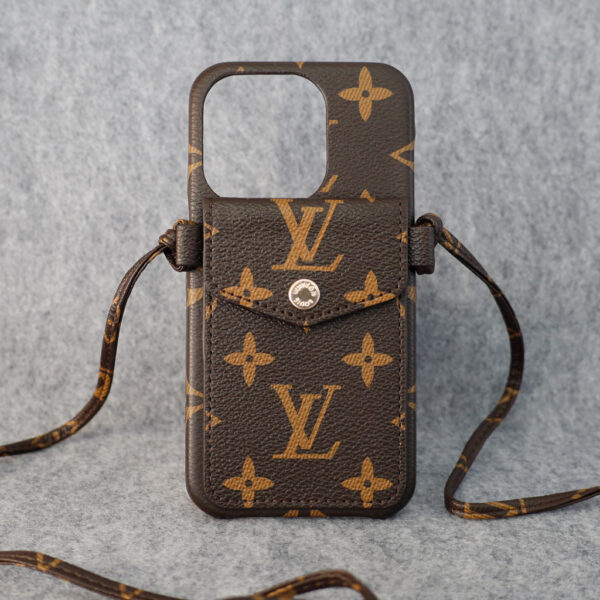 brown monogram design iPhone case