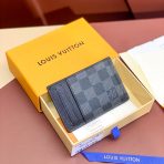 Louis Vuitton Men Wallet Card Holder Black Checkered