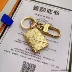 LV Keychain Gold Envelope
