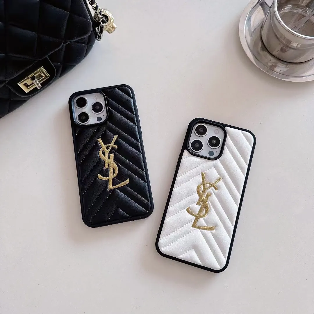 YSL Luxury iPhone Case White Black