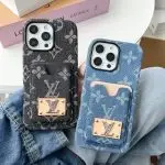 Denim LV Phone Case Card Holder