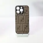 Fendi leather iPhone Case-Brown