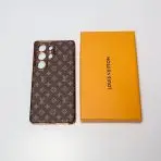 Samsung Galaxy LV Style Phone Case- Brown Small Monogram
