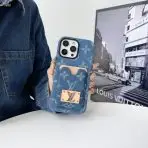 Denim LV Phone Case Card Holder