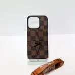 Crossbody LV Phone Case Brown Checkered