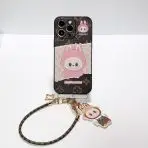 LV iPhone Case Labubu—Pink with Charm
