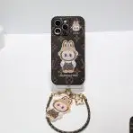 LV iPhone Case Labubu-Brown with Charm