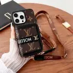 LV Zipped Wallet Phone Case: Brown Monogram - Black