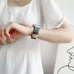 Fabric GG Apple Watch Band on Hand