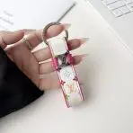 LV Dragonne Key Holder - WHITE SMALL MONOGRAM