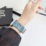 Fabric LV Apple Watch Band Jean on Hand