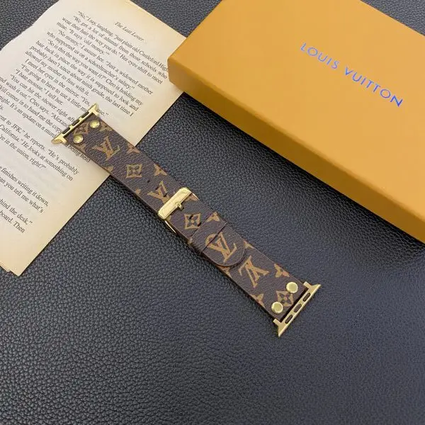 Louis V Apple Watch Bands - Golden Buckle with Dots