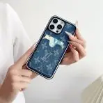 Fabric LV iPhone Case Card Slot in Hand