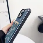 Fabric LV iPhone Case Card Slot Buttons