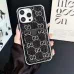 Gucci Card Slot Denim iPhone Case-BLACK