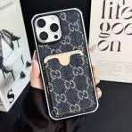 Gucci Card Slot Denim iPhone Case-DARK BLUE