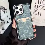 Gucci Card Slot Denim iPhone Case-LIGHT BLUE