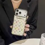 LV Zipped Wallet iPhone Case 17- White Multicolor