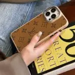Classic LV Leather iPhone Case-PALE MONOGRAM