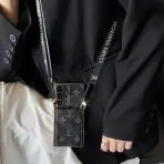 Crossbody LV Style Samsung Galaxy Phone Case- BLACK MONOGRAM