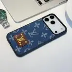 Denim iPhone 17 LV Phone Case - BLUE LEATHER L