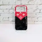 Glamour LV leather iPhone Case-BLACK
