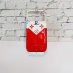 Glamour LV leather iPhone Case-RED