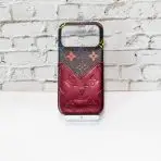 Glamour LV leather iPhone Case-BURGUNDY