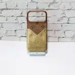 Glamour LV leather iPhone Case-GOLD