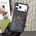 Gucci Card Slot Phone Case- GG Black Diamonds