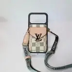 LV Crossbody iPhone 17 Series Case—WHITE CHECKERED