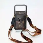 LV Crossbody iPhone 17 Series Case—BROWN MONOGRAMM-BLACK