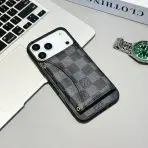 LV Style iPhone 17 Series Phone Case—BLACK CHECKERED