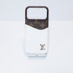 LV Case iPhone 17 Accent Leather : Brown-White