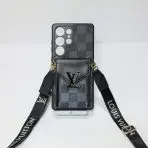 LV Samsung Galaxy Crossbody Phone Case—BLACK CHECKERED