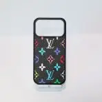 Classic LV Phone Case iPhone 17-BLACK RAINBOW MONOGRAM