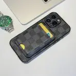 LV Magsafe iPhone Case- BLACK CHECKERED