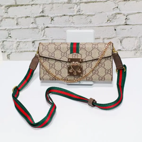 Canvas Gucci Crossbody Wallet Case iPhone 17 crossbody