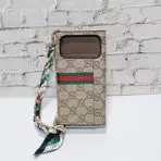 Canvas Gucci Crossbody Wallet Case iPhone 17 back