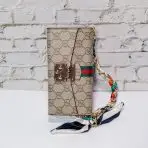 Canvas Gucci Crossbody Wallet Case iPhone 17 silk scarf