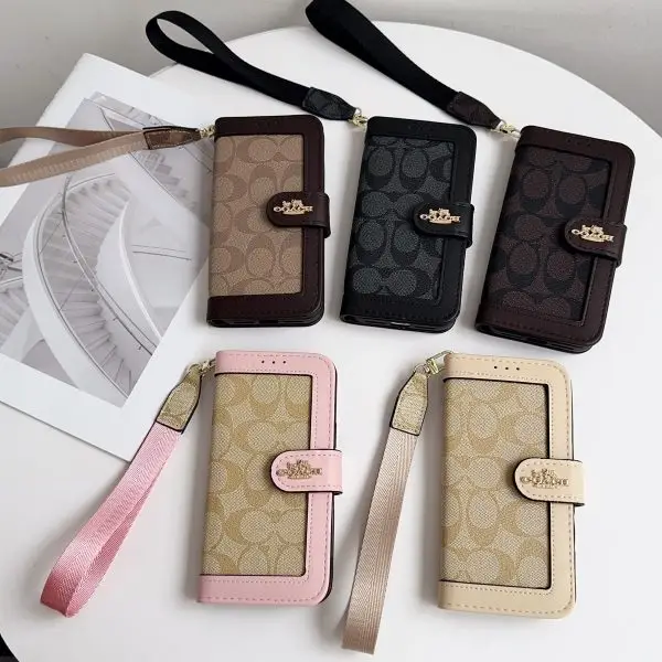 Coach Canvas Print Wallet Case iPhone 17/Pro/Pro Max