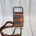 Designer Crossbody LV Zipped iPhone Case-Brown small monogram