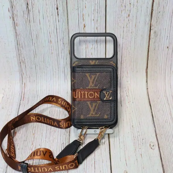 Designer Crossbody LV Zipped iPhone BROWN MONOGRAM-Black Edges