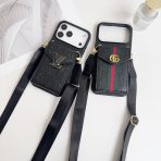 Designer iPhone 17 iPhone Case Black Leather