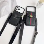 Designer iPhone 17 iPhone Case Black Leather