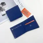 Hermes Bi-Fold Wallet - Black -Navy Blue