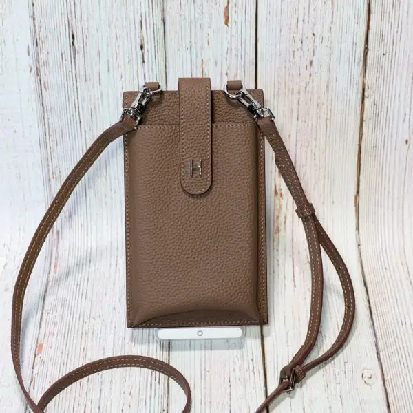 Hermes Crossbody Phone Purse-KHAKI
