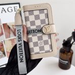 Louis Vuitton Flip Folio iPhone Case - WHITE CHECKERED