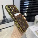 LV Pattern Leather iPhone Case-BROWN MONOGRAM